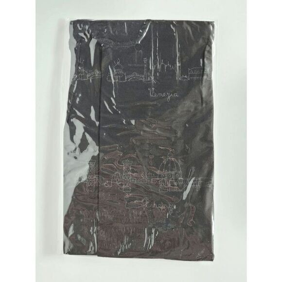 🏙️ Travel Cities Tattoo Printed Tights Black Sheer Nylon Pantyhose Hosiery NEW - Picture 12 of 16